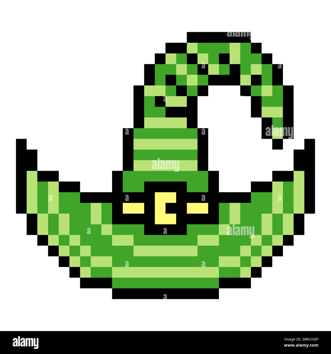Witch hat in pixel art style Stock Vector
