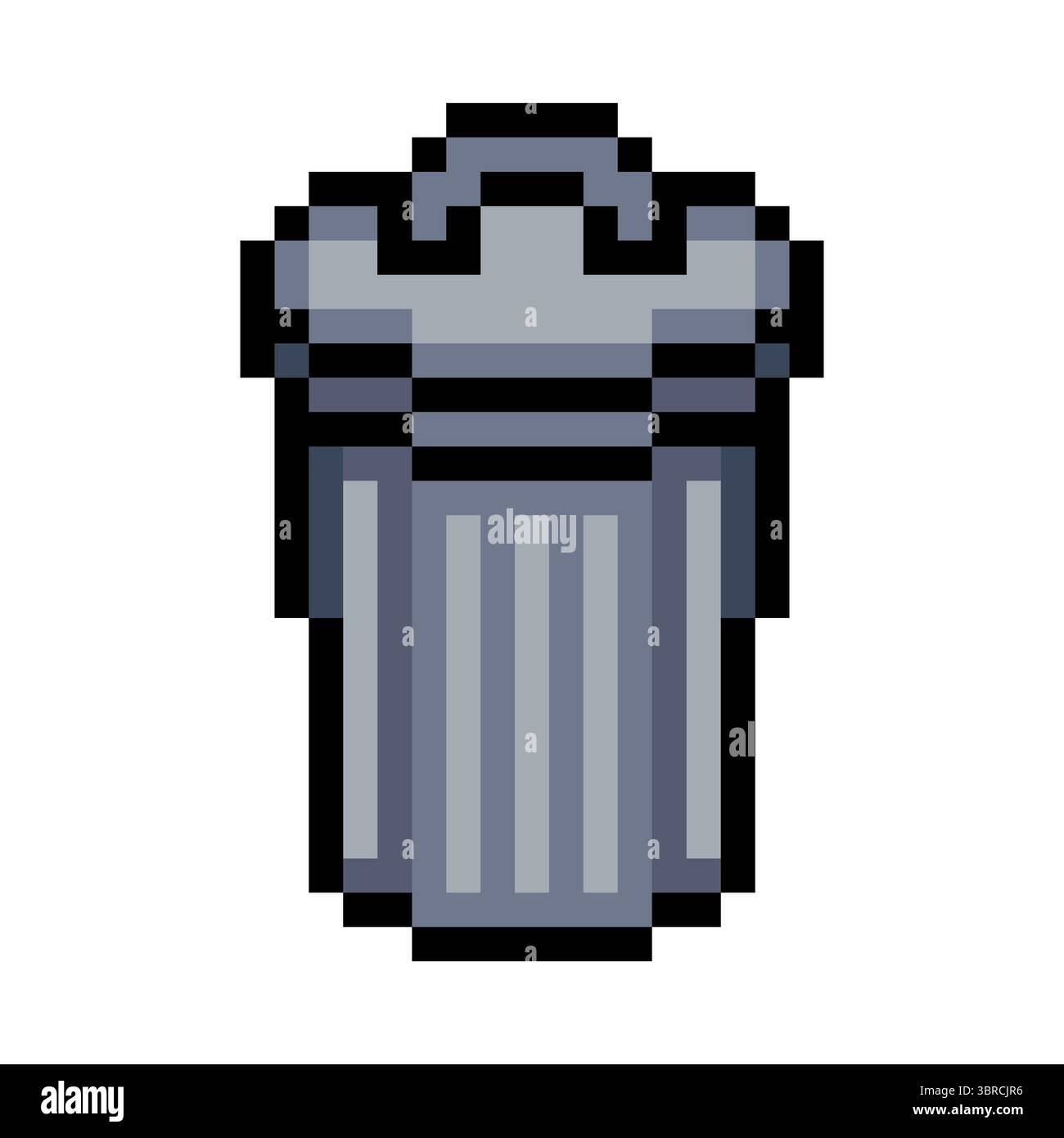 Trash can with pixel art Stock Vector