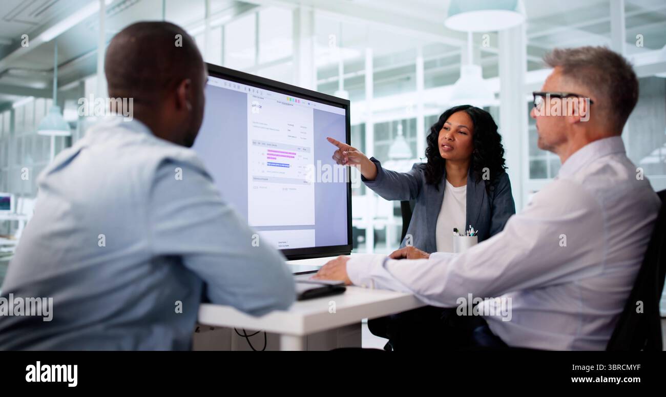 Diverse Group Of Accountants Using Computer To Automate Billing Audit ...