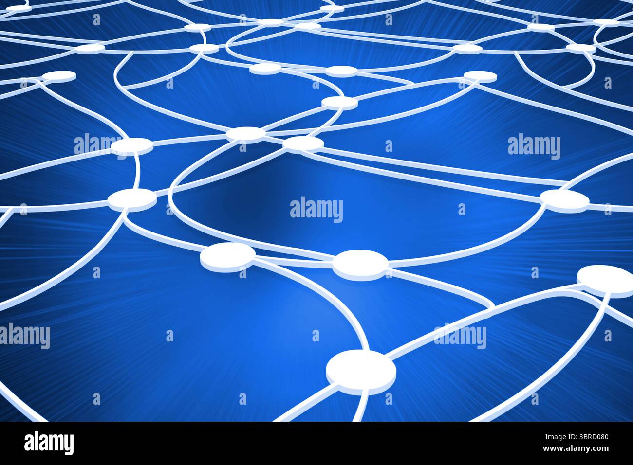 Shiny dots connected with lines Stock Photo