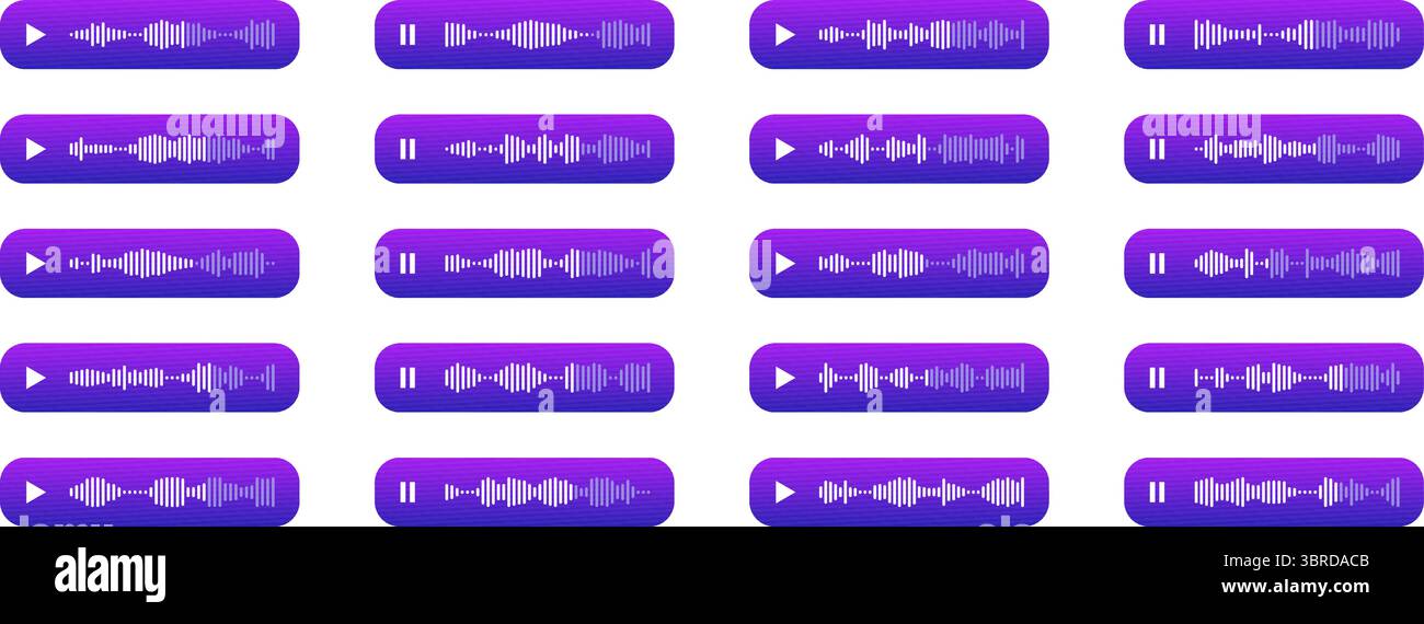 Audio player interface with sound wave visualization. Waveform pattern ...
