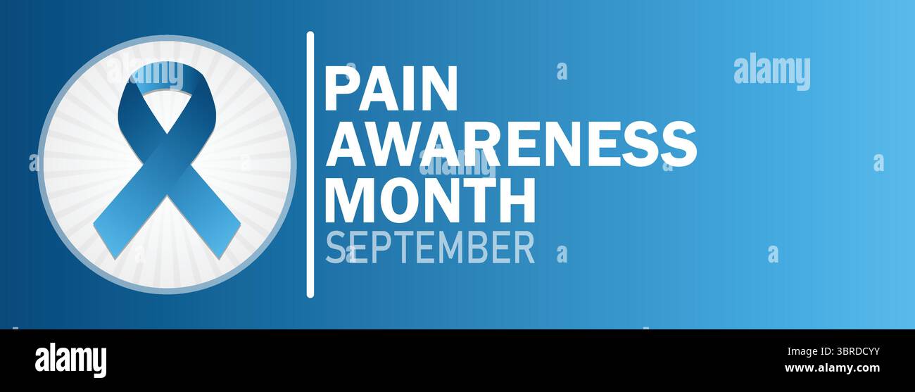 Pain Awareness Month September Blue Ribbon Support Poster Stock Vector ...