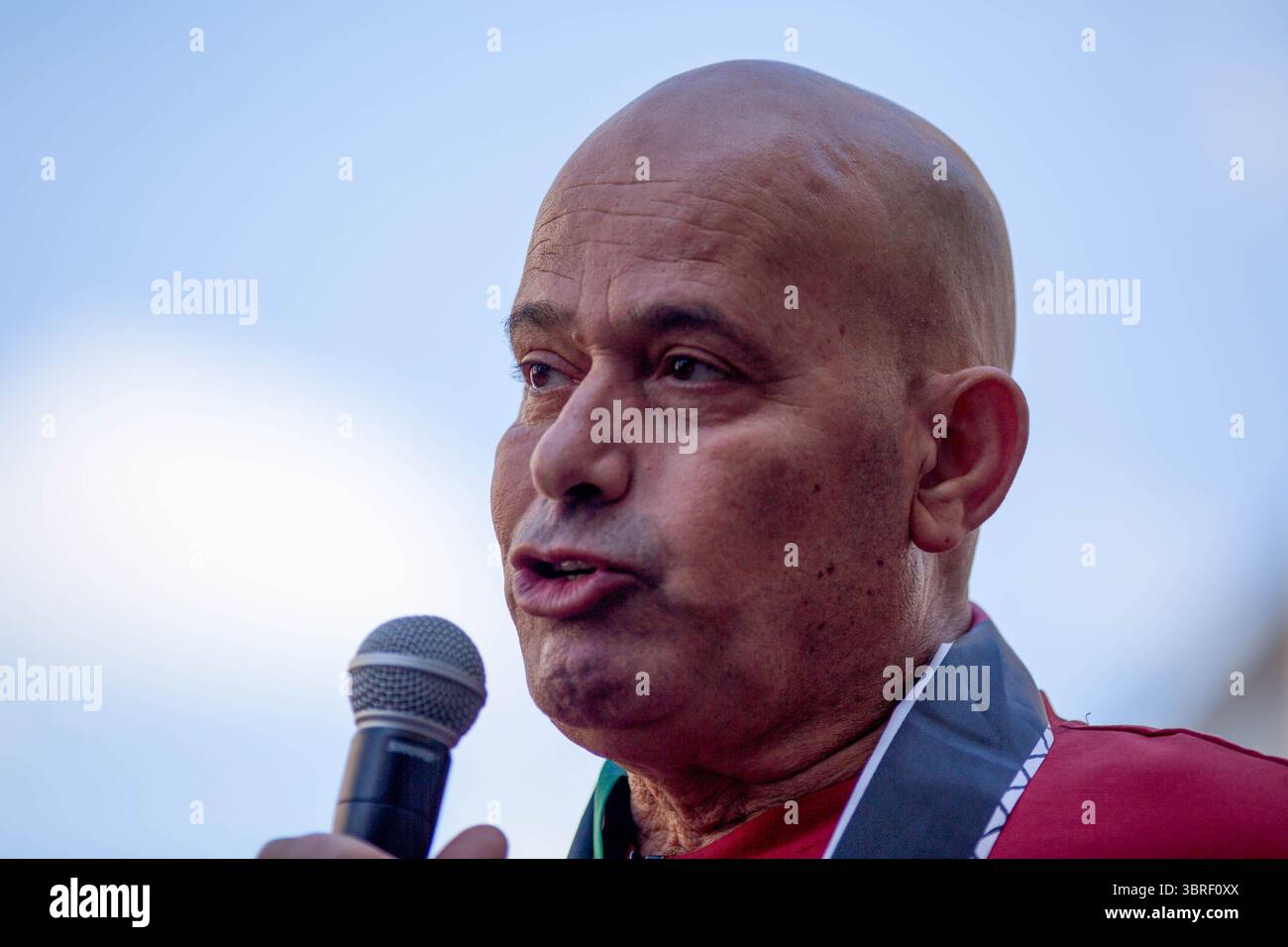 Madrid, Spain. 12th July, 2025. Kayed Hammad, a Gazan refugee in Spain ...