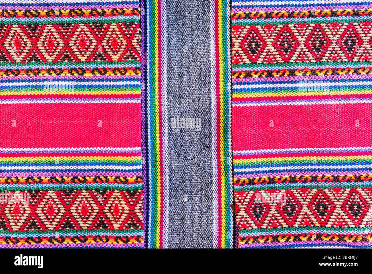 Inca Textile Rectangle Colorful hand-woven Inca textile background with ancient designs from ...