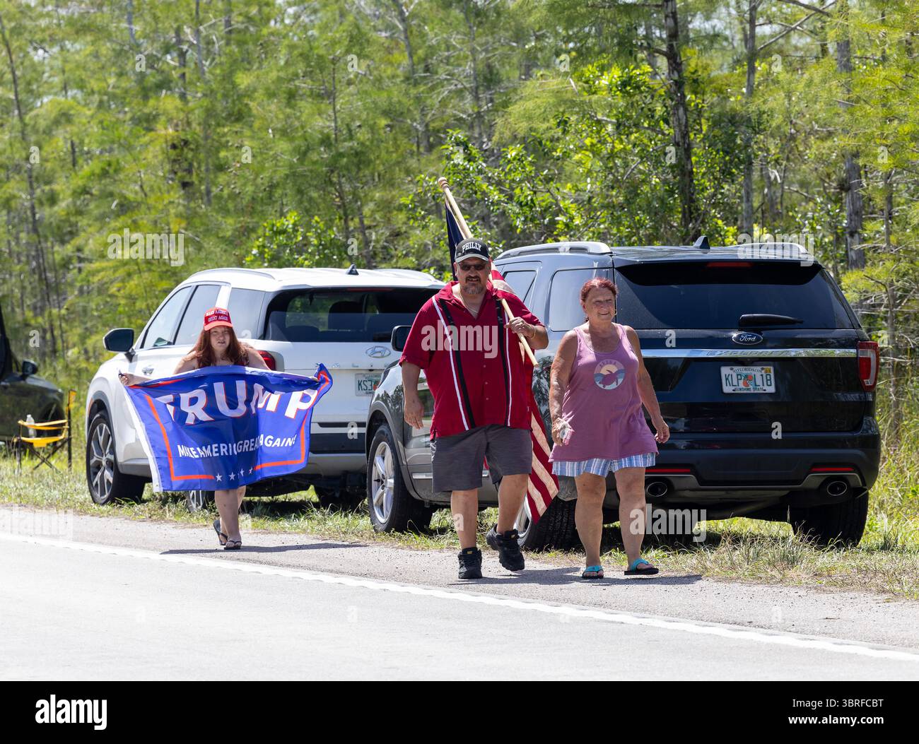 OCHOPEE, FLORIDA - JULY 12: Demonstrators protest the construction of a ...