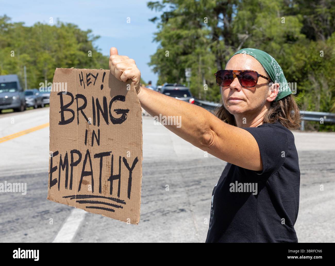 OCHOPEE, FLORIDA - JULY 12: Demonstrators protest the construction of a ...