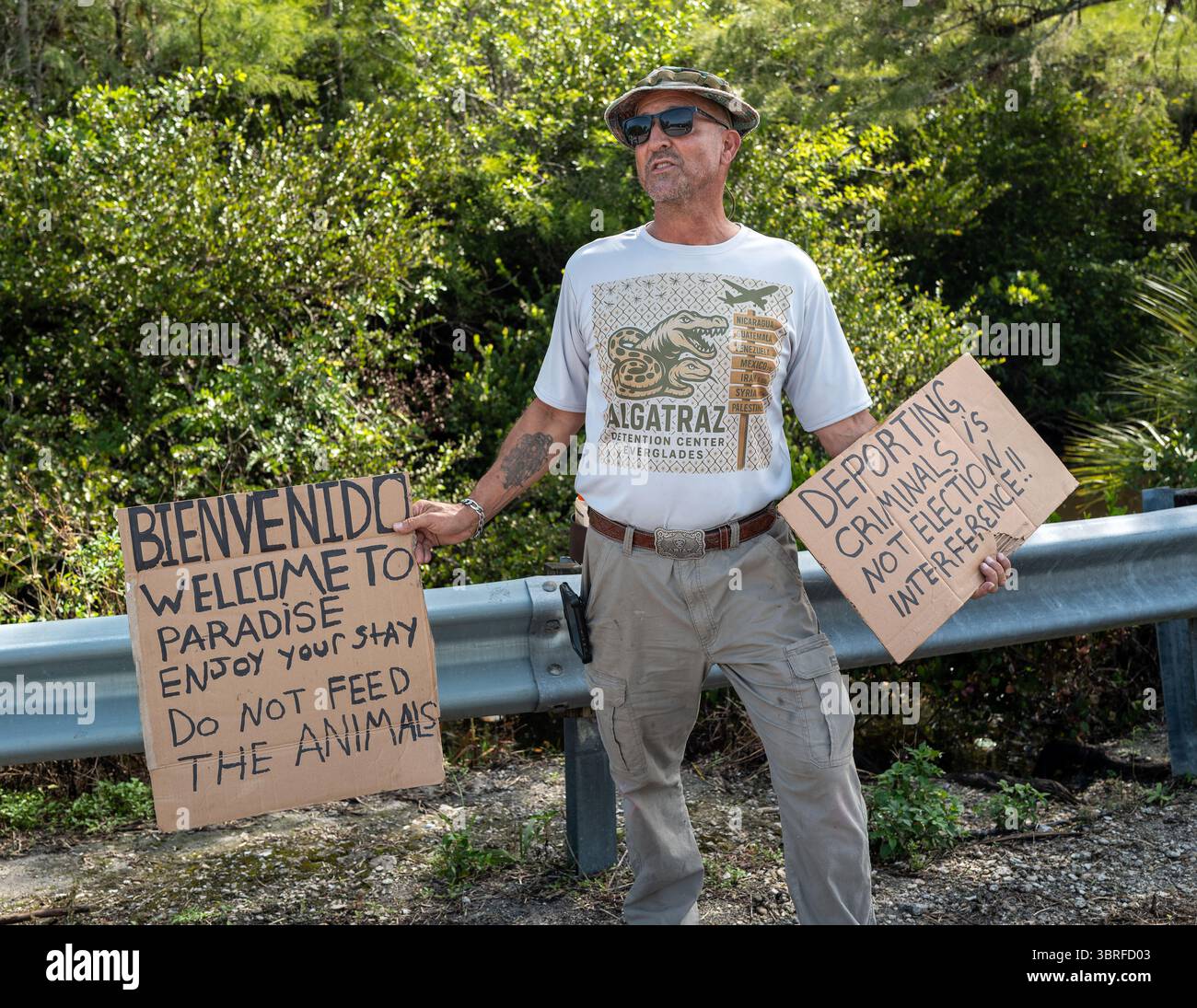 OCHOPEE, FLORIDA - JULY 12: Demonstrators protest the construction of a ...
