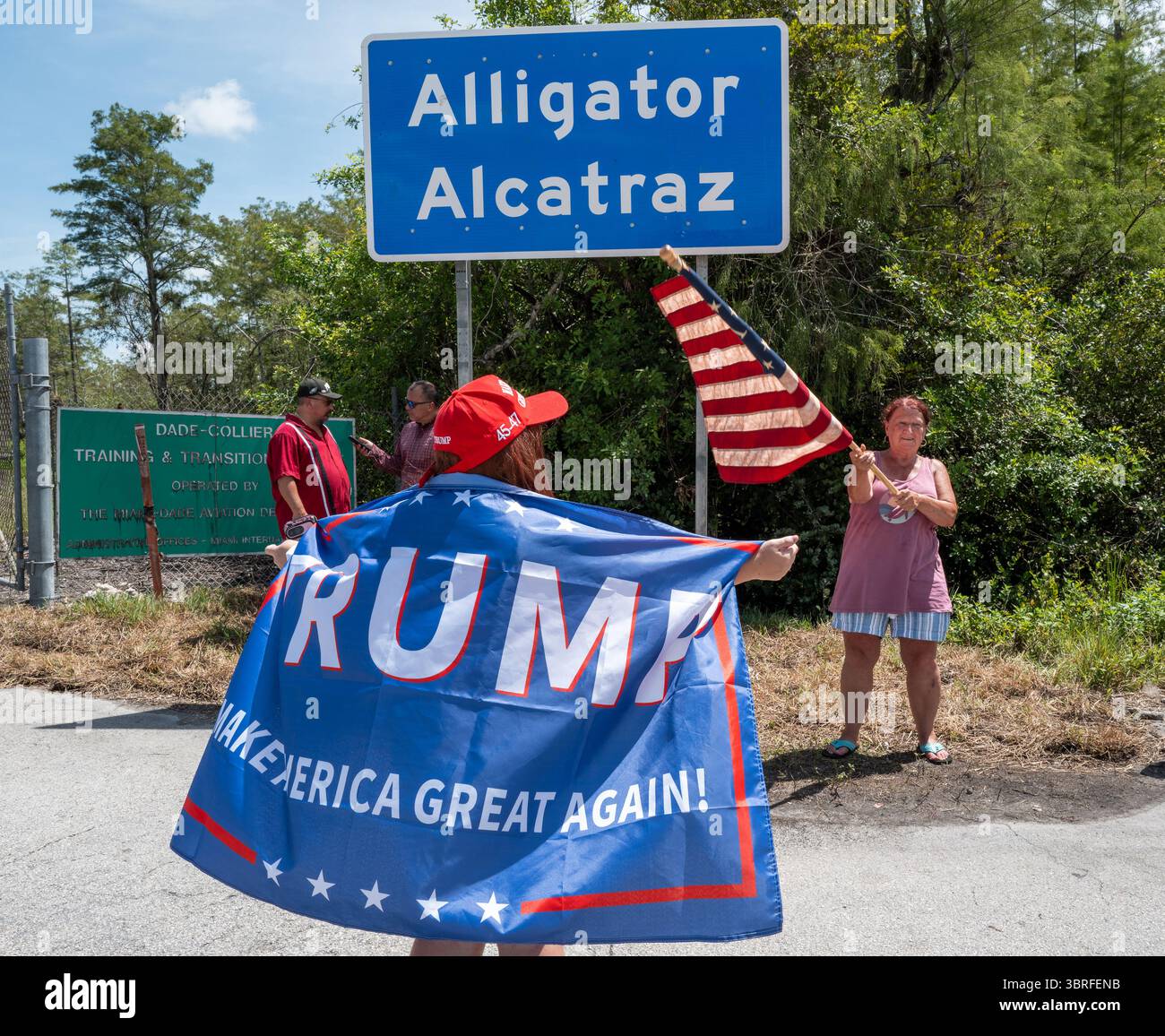 OCHOPEE, FLORIDA - JULY 12: Demonstrators protest the construction of a ...
