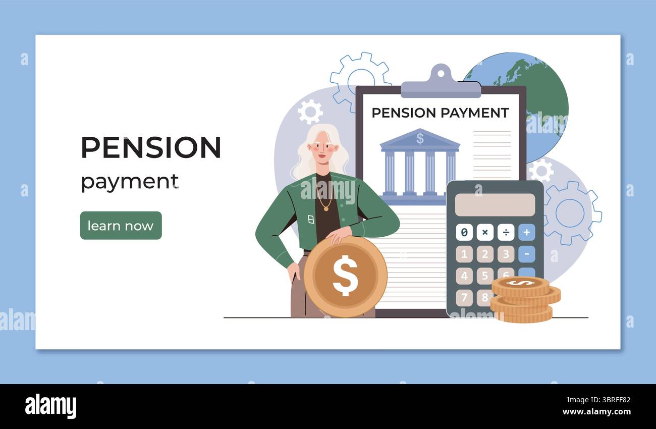 pension-payment-concept-with-calculator-vector-illustration-stock