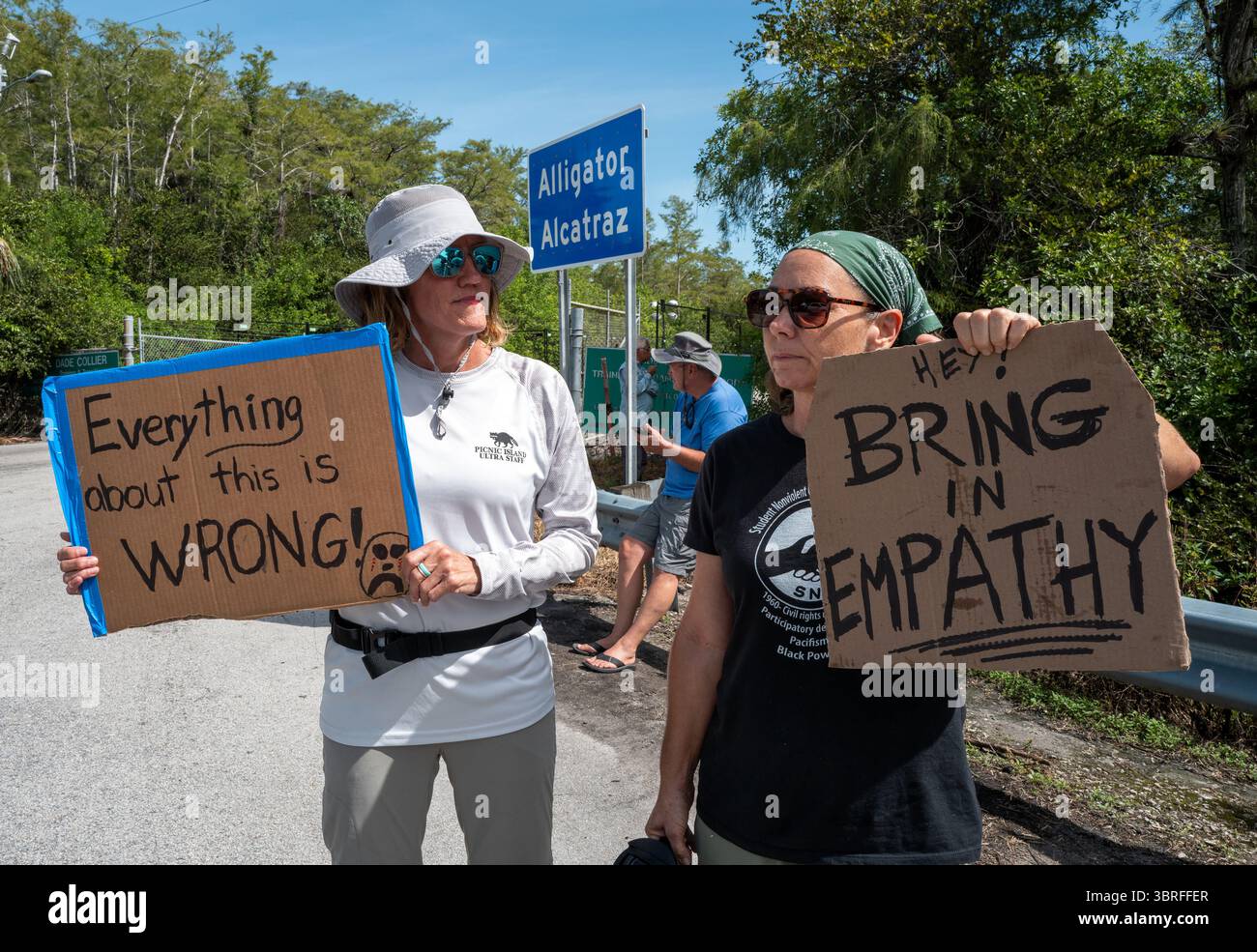 OCHOPEE, FLORIDA - JULY 12: Demonstrators protest the construction of a ...