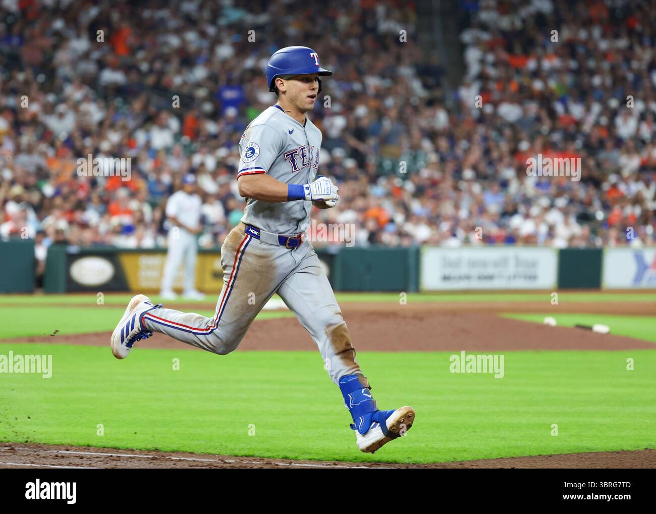 HOUSTON, TX - JULY 12: Texas Rangers left fielder Sam Haggerty (0 ...