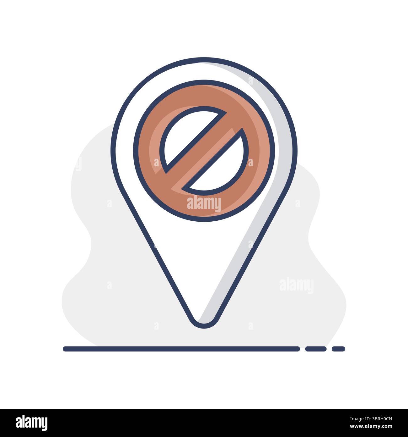 Forbidden pin map isolated icon. Map pointer. Demonstration ...