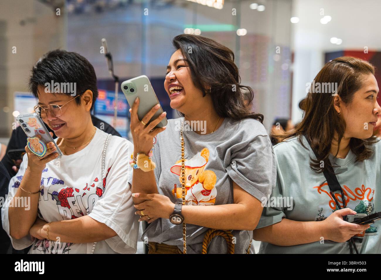 Bangkok, Thailand. 12th July, 2025. Fans wearing Butterbear T-shirts ...