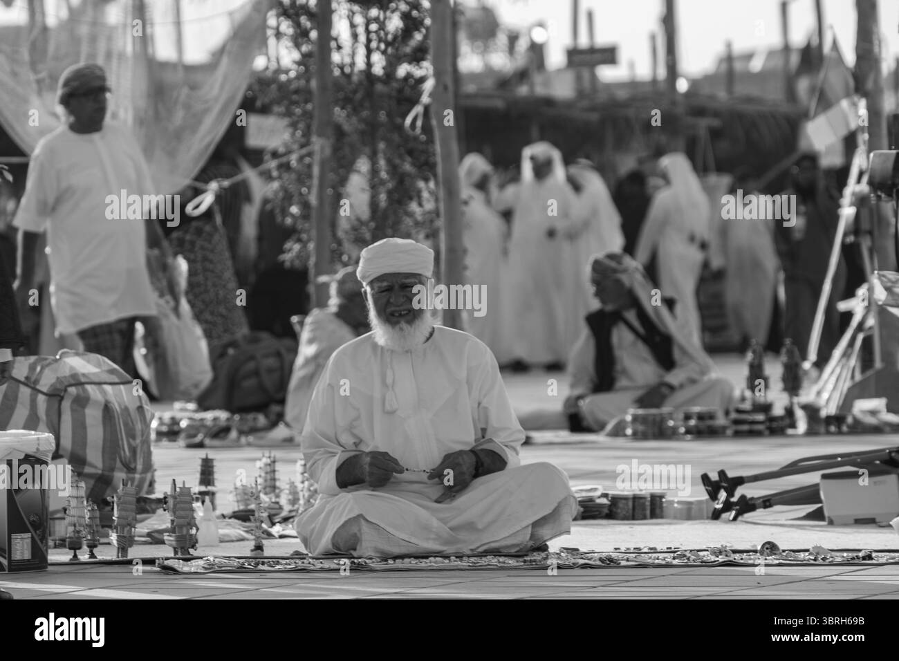 Doha, Qatar - December 14, 2024: Traditional Dhow Boat Festival Katara Beach Qatar Stock Photo