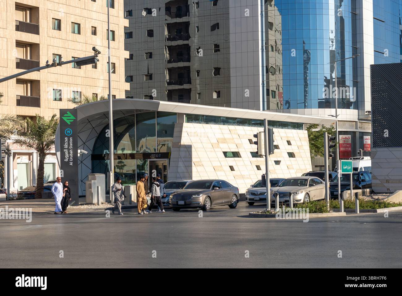 Riyadh, Saudi Arabia - December 22, 2024: Walking at sunset in Olaya ...