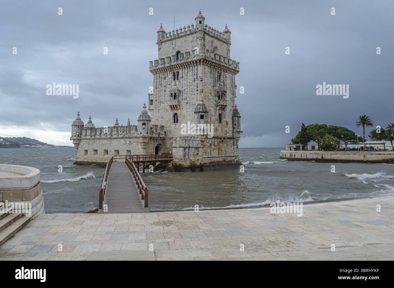 Belem Tower (Tower of Saint Vincent), a 16th-century fortification ...