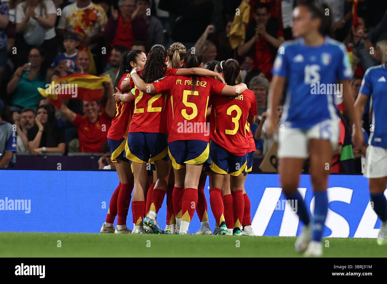 Esther Gonzalez (Spain Women) celebrates after scoring his teams third