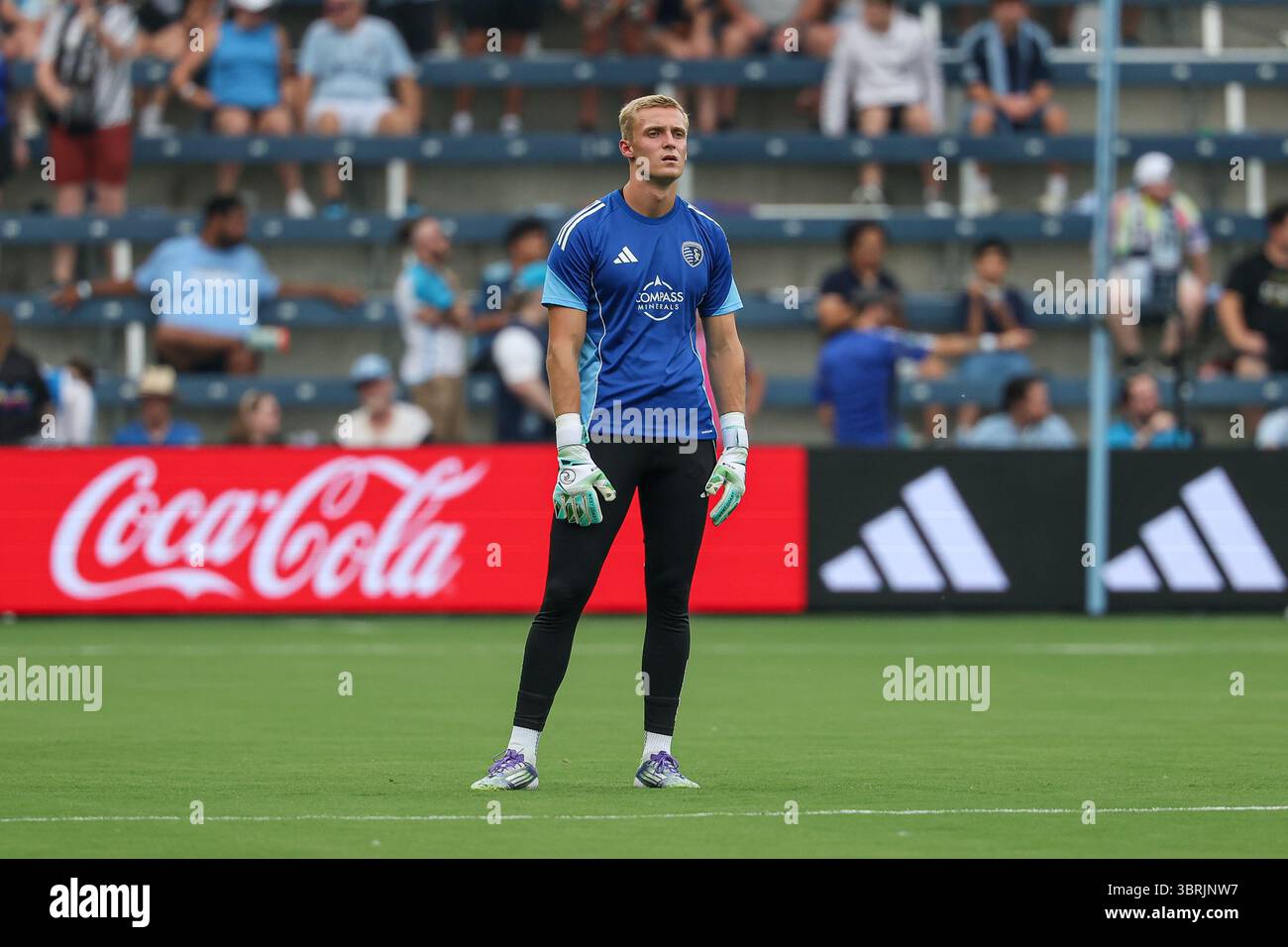 July 12, 2025: Sporting Kansas City goalkeeper Ryan Schewe (36) is seen ...