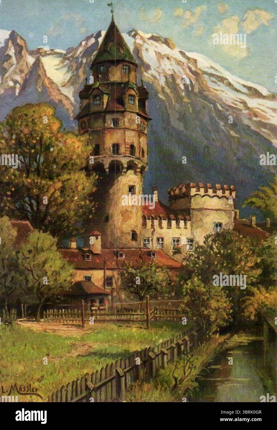 Ludwig Mößler Hall in Tirol Münzturm. Stock Photo