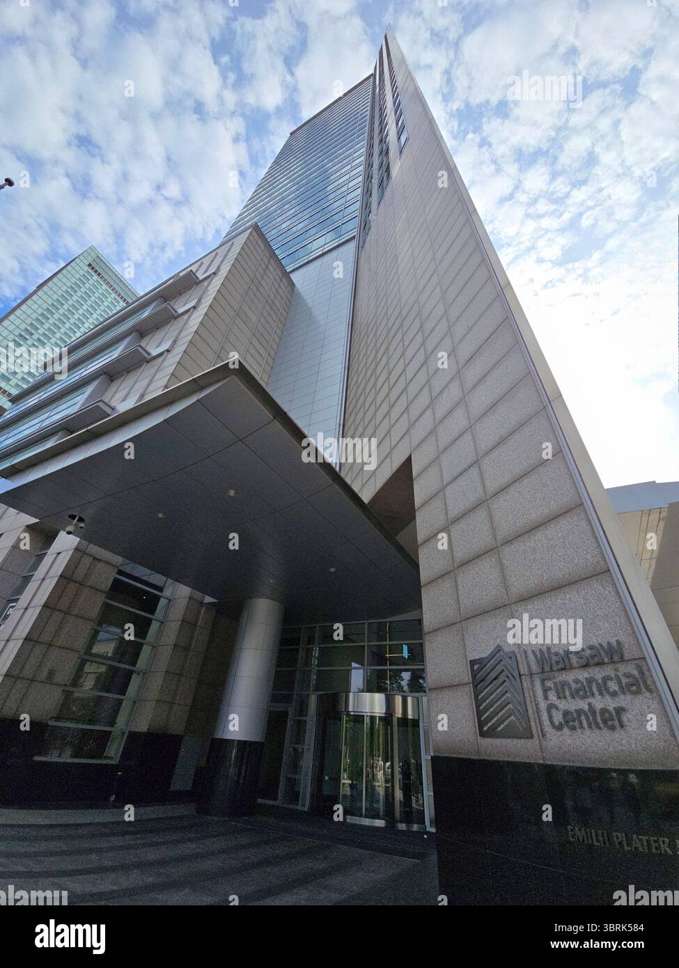 The Warsaw Financial Center tower in Warsaw, Poland. - Smartphone Captured Stock Image