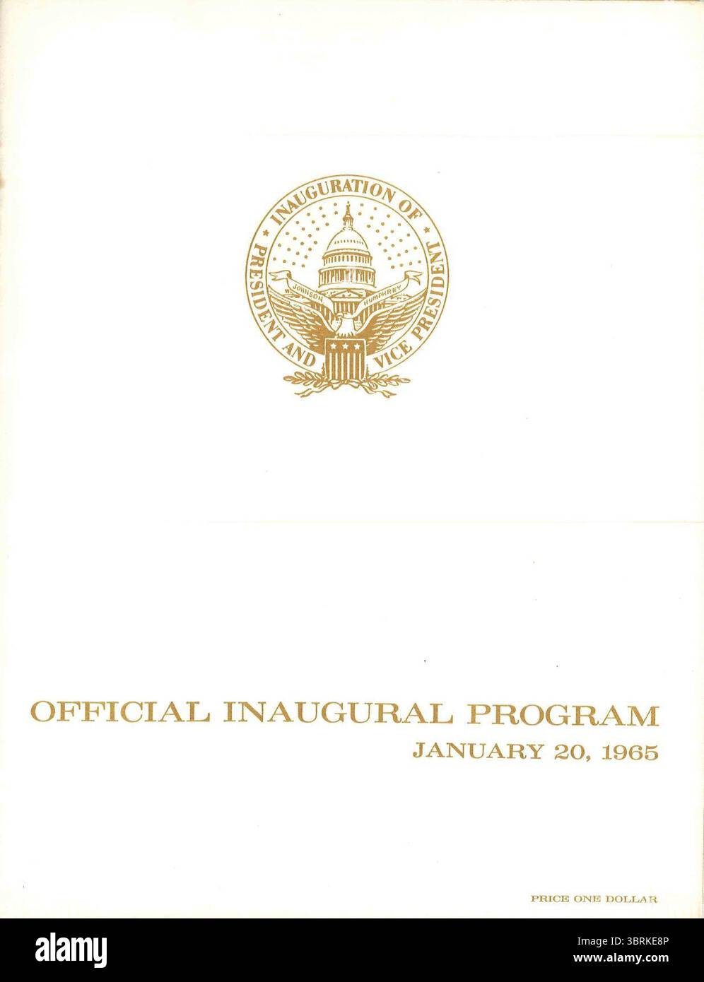Lyndon B. Johnson inauguration program, 1965 Stock Photo - Alamy
