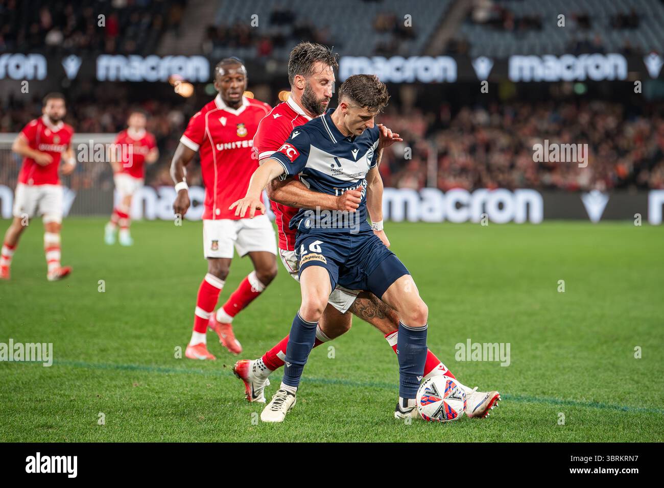 Melbourne, Australia. 11th July, 2025. Ollie Palmer of Wrexham AFC and ...