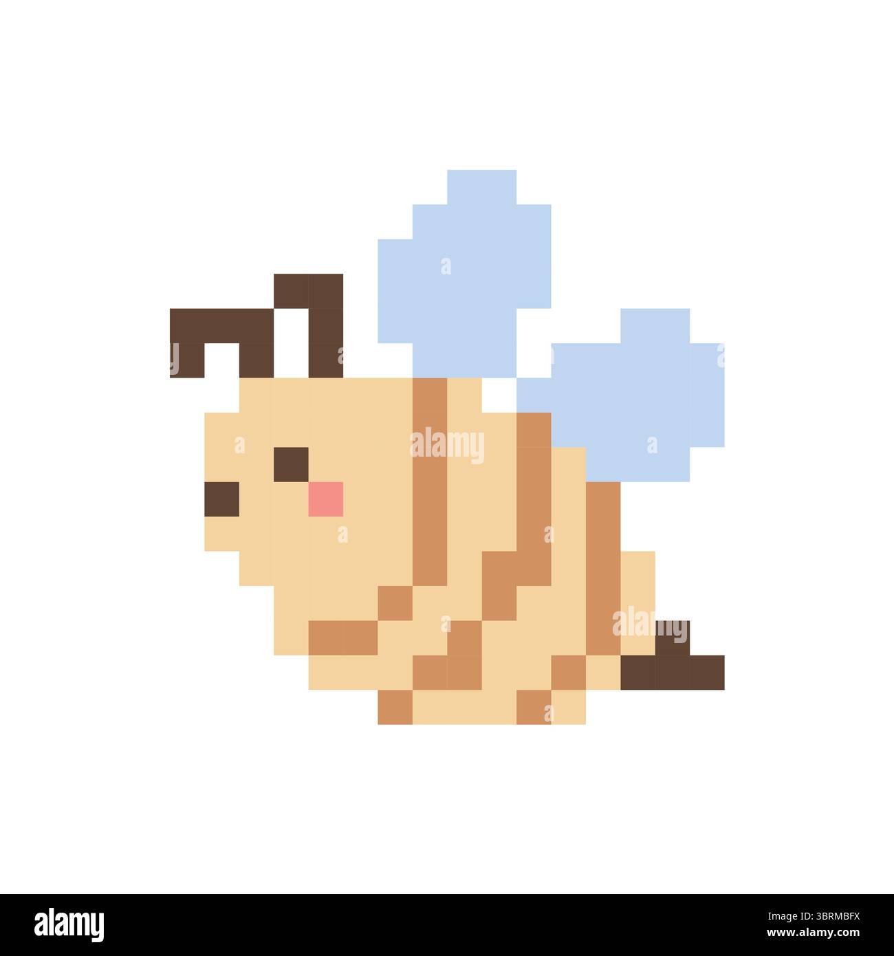 Cute Pixel Bee Pastel 8-Bit Vector Illustration of Flying Insect for ...