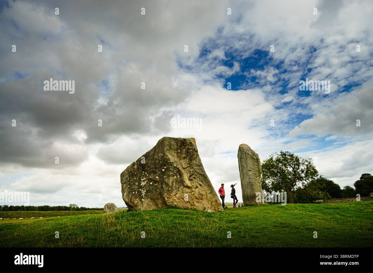 The cove stones at Avebury henge Stock Photo