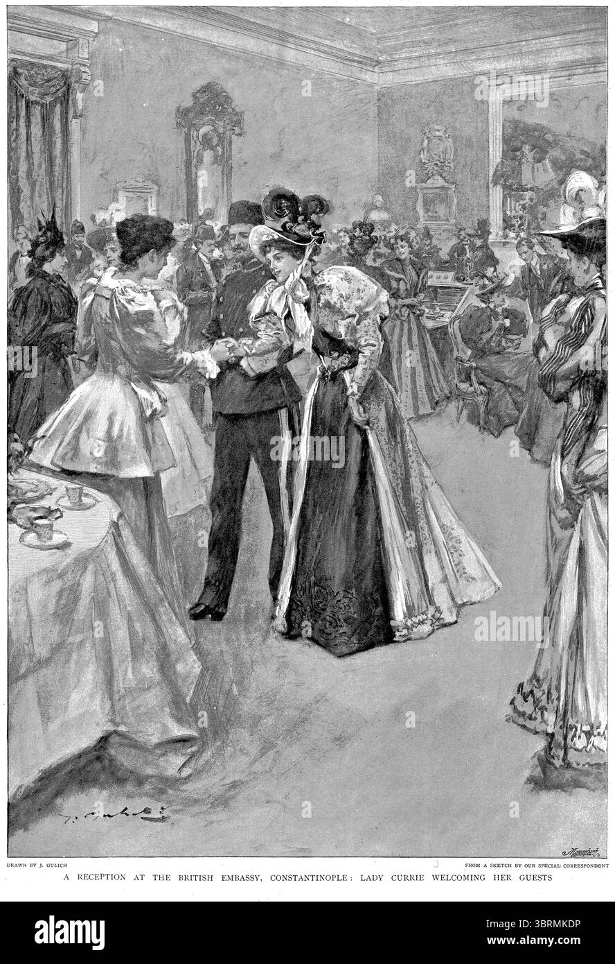 Welcoming guests illustration Black and White Stock Photos & Images - Alamy
