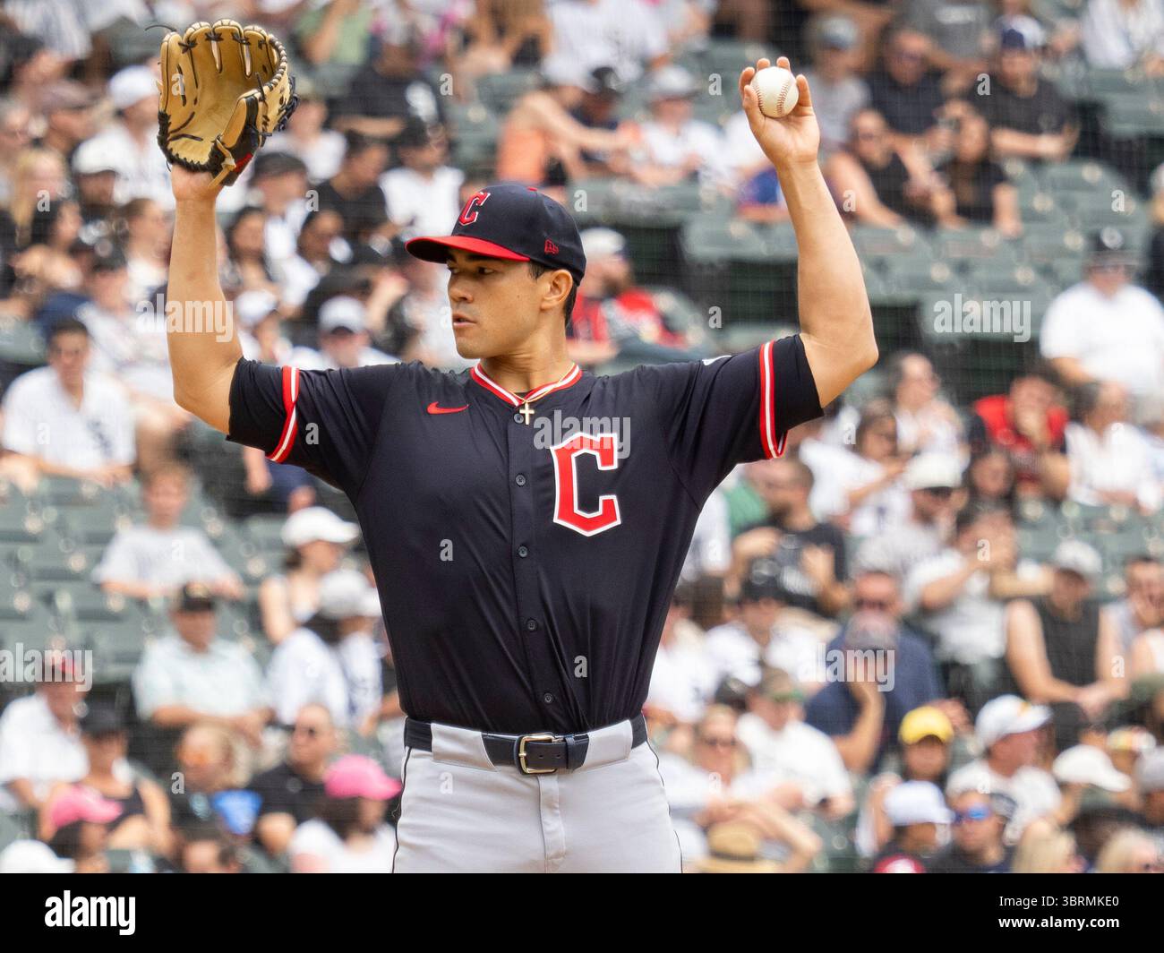 CHICAGO, IL - JULY 13: Cleveland Guardians pitcher Joey Cantillo (54