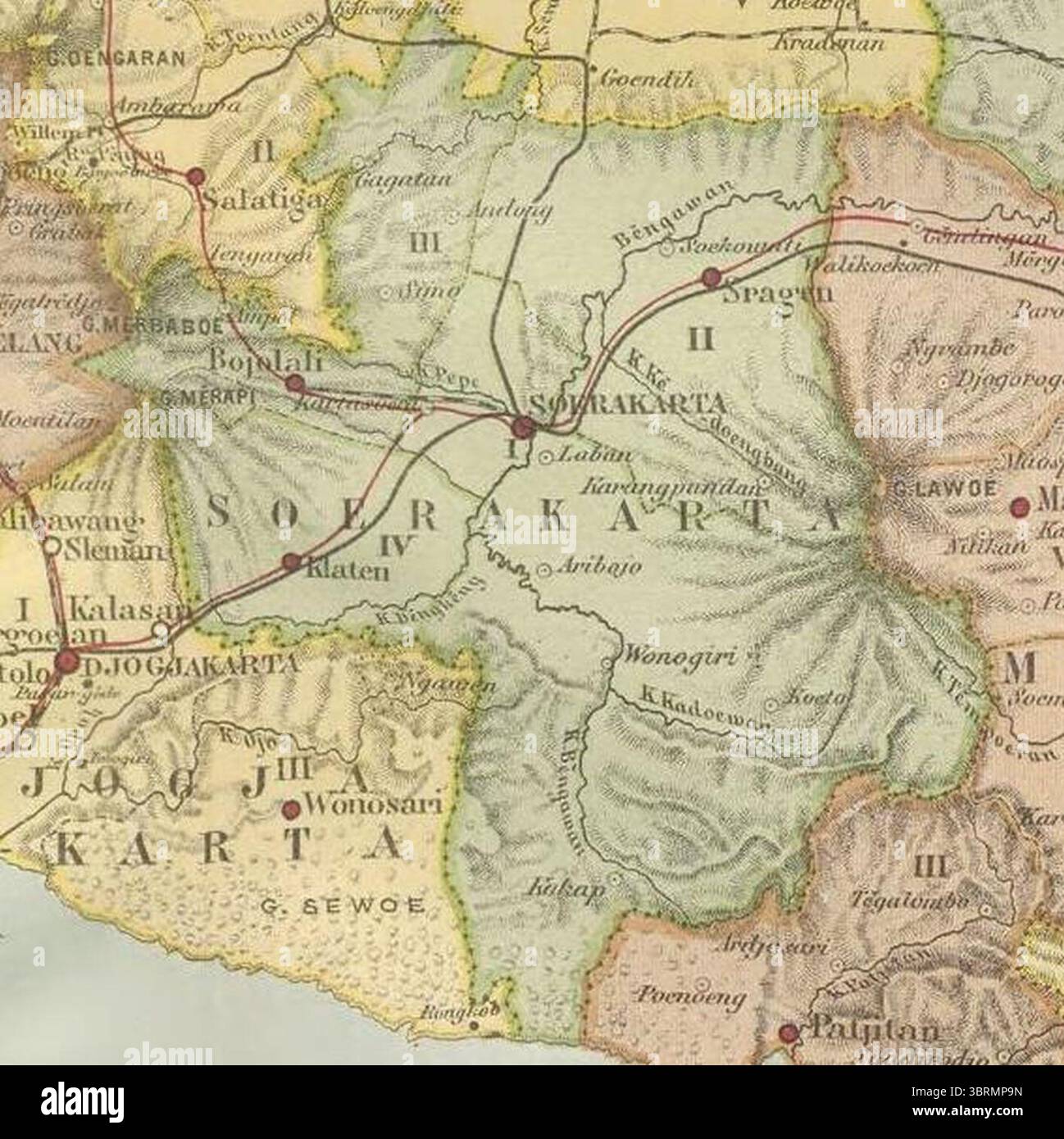 Map of Central Java from Atlas sekolah Hindia Nederland (Surakarta ...