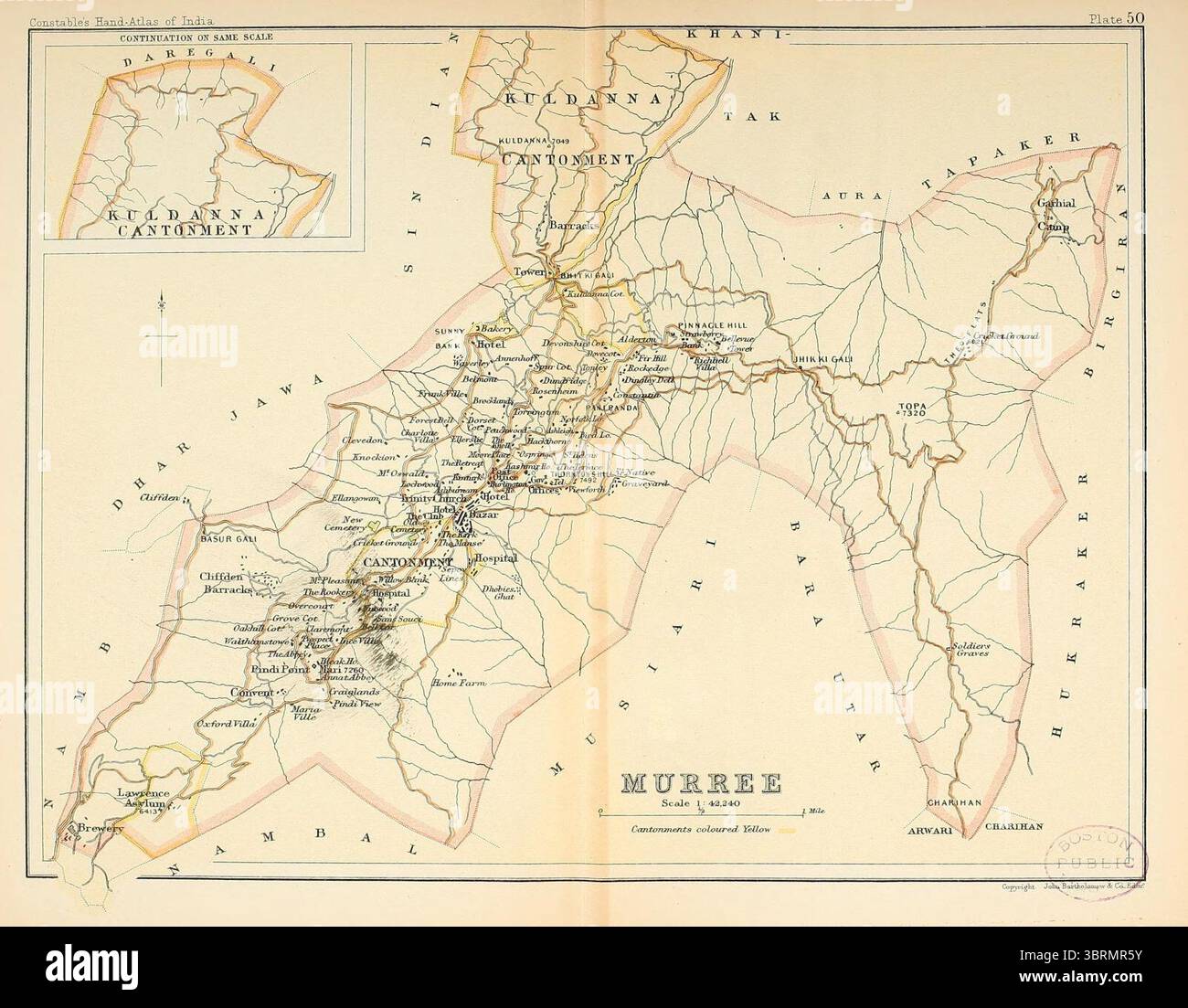 Map of Murree of the British Indian Empire, with plan and environs ...