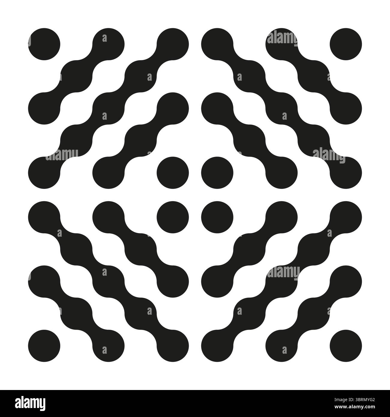 Metaball seamless pattern. Connected dots sign. Integration abstract ...