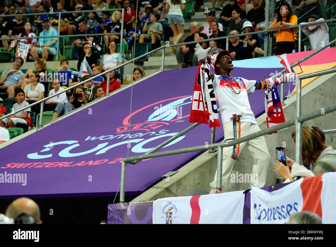 Chelsea fan Basil Goode during the UEFA Women's Euro 2025 Group D match ...