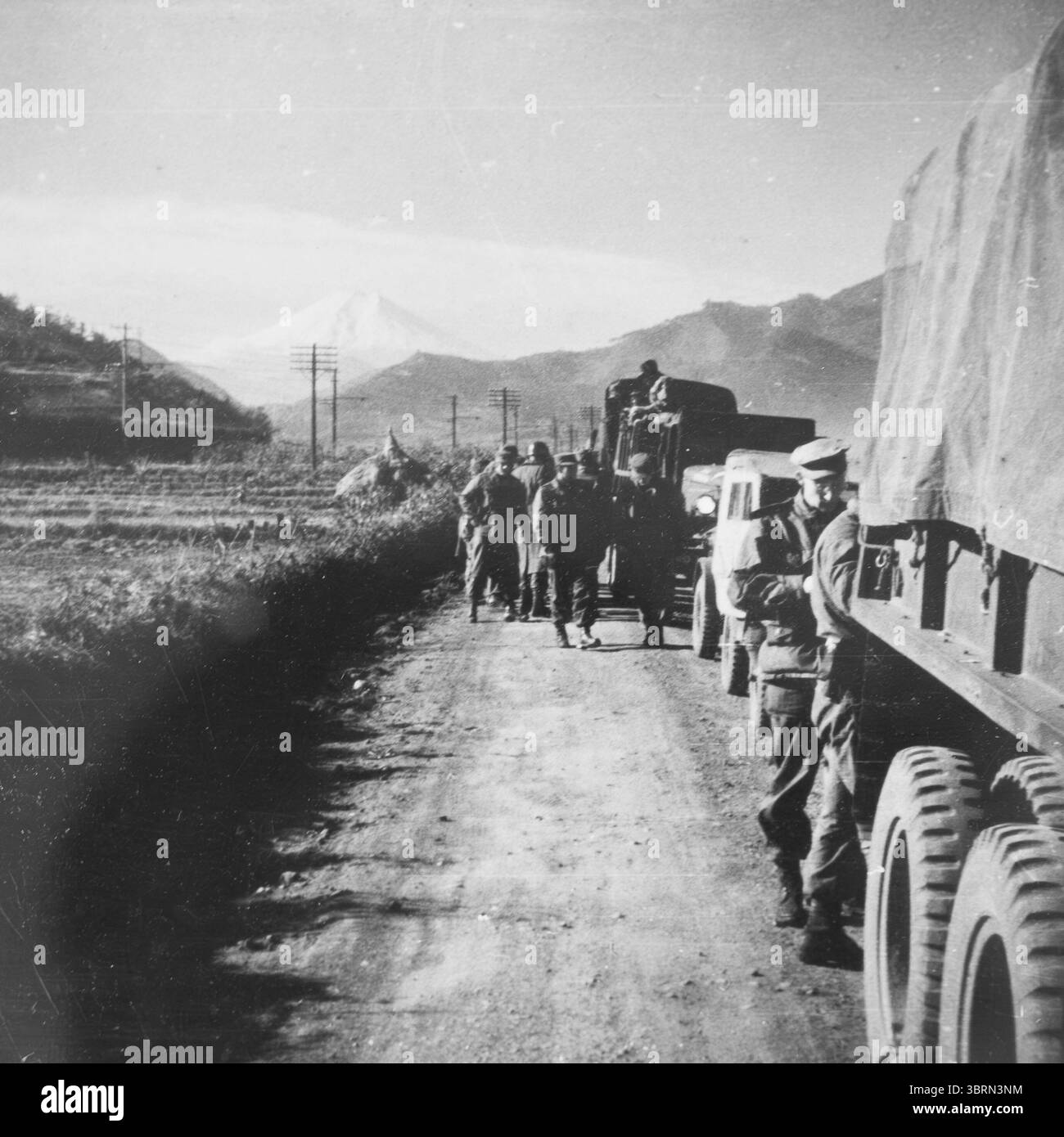 Photographed by Henry Shebley - Korea. Written on border: Convoy Camp McNain to Whitting Nov 1951 Stock Photo
