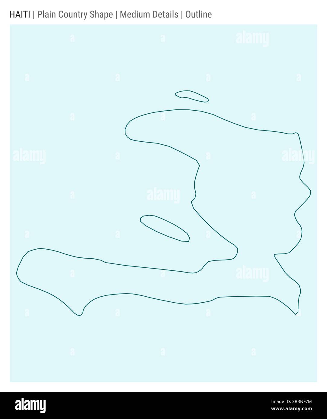 Haiti plain country map. Medium details. Outline style. Shape of Haiti. Vector illustration. Stock Vector