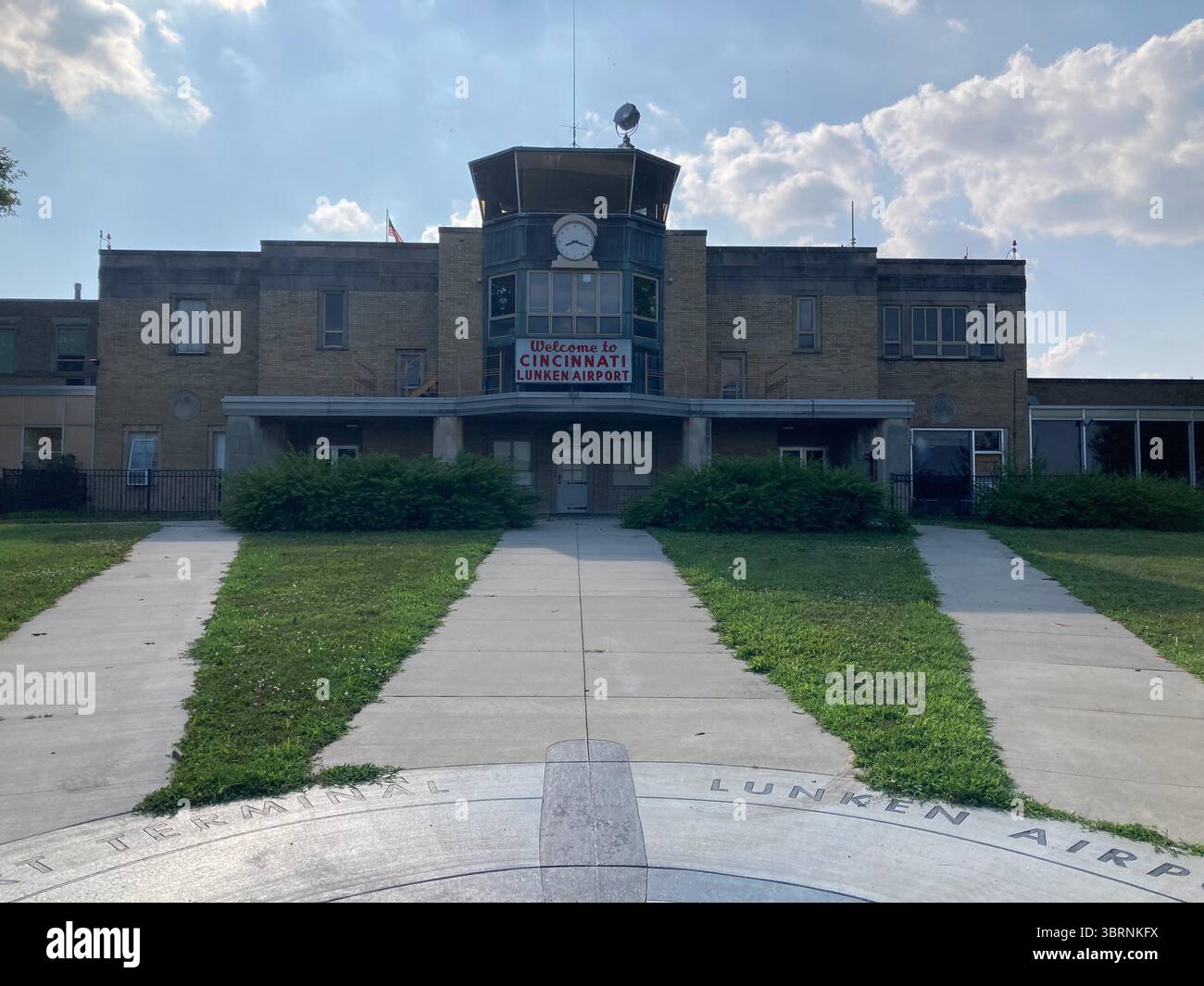 Lunken Art Deco Airport Historic Terminal Building in Cincinnati, Ohio - Smartphone Captured Stock Image