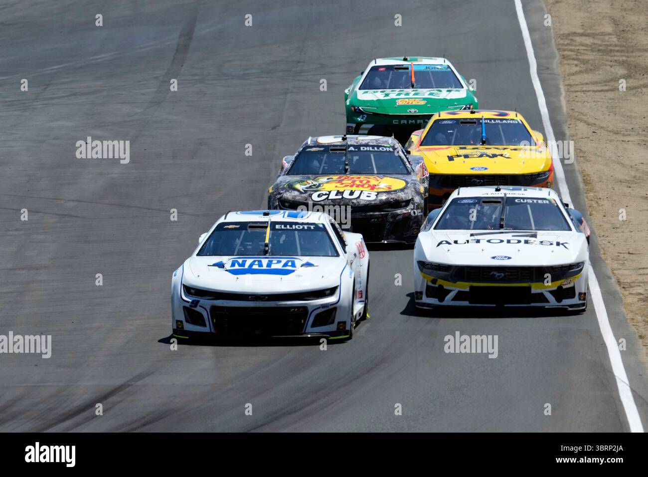 Drivers make their way through the track during a NASCAR Cup Series ...