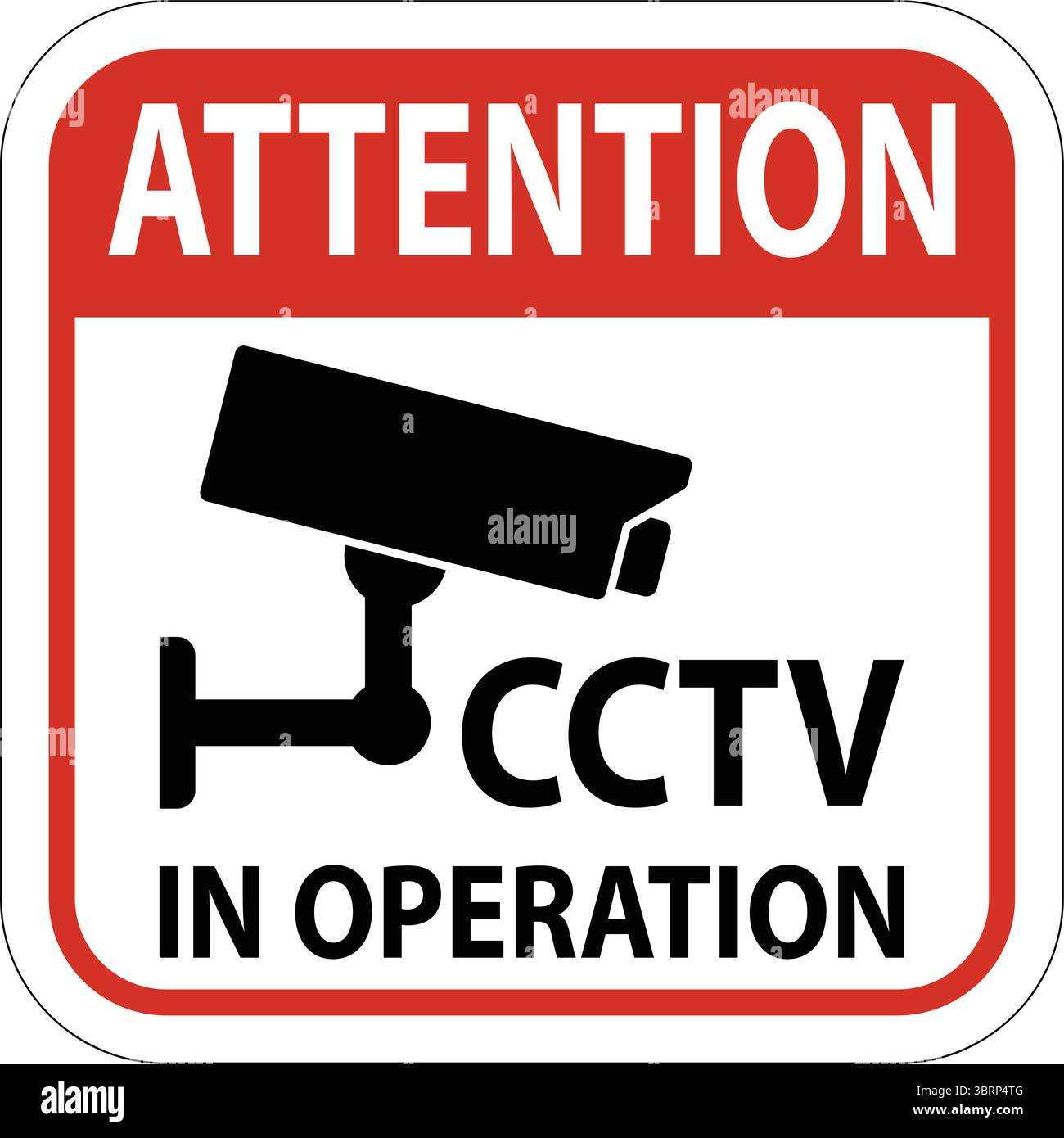This image depicts a warning sign indicating that a CCTV camera is in operation. It serves to inform individuals of surveillance in the area for safet Stock Vector