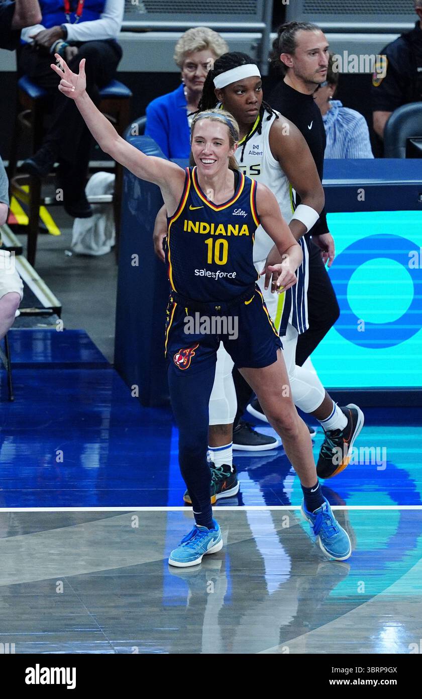 INDIANAPOLIS, IN - JULY 13: Indiana Fever guard Lexie Hull (10) reacts ...