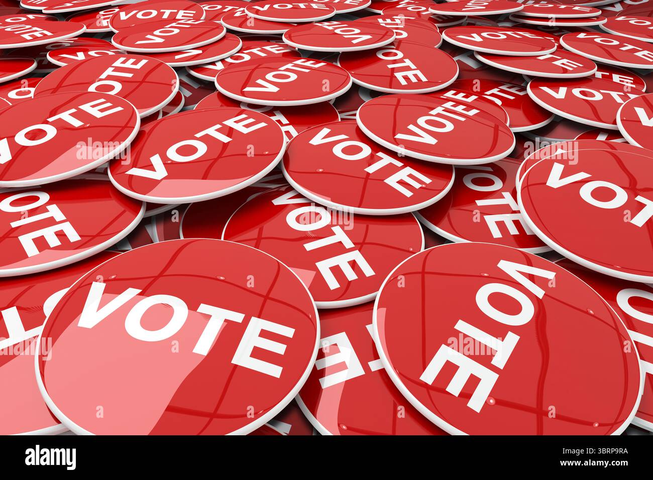 Badge red vote for election Stock Photo