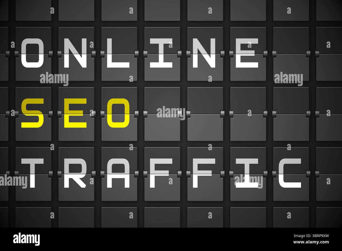 Seo buzzwords on black mechanical board Stock Photo