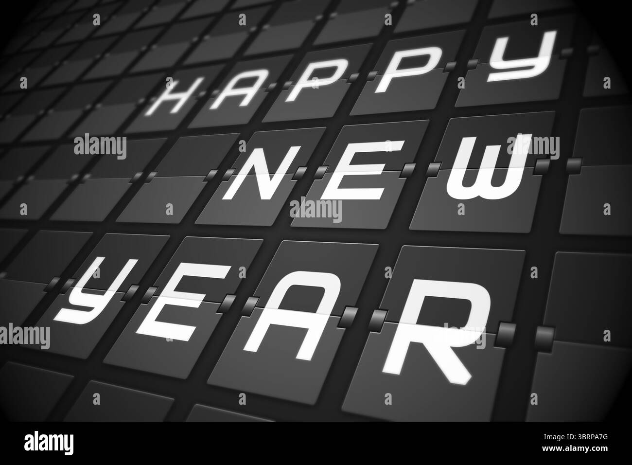 New year message on black roller board Stock Photo