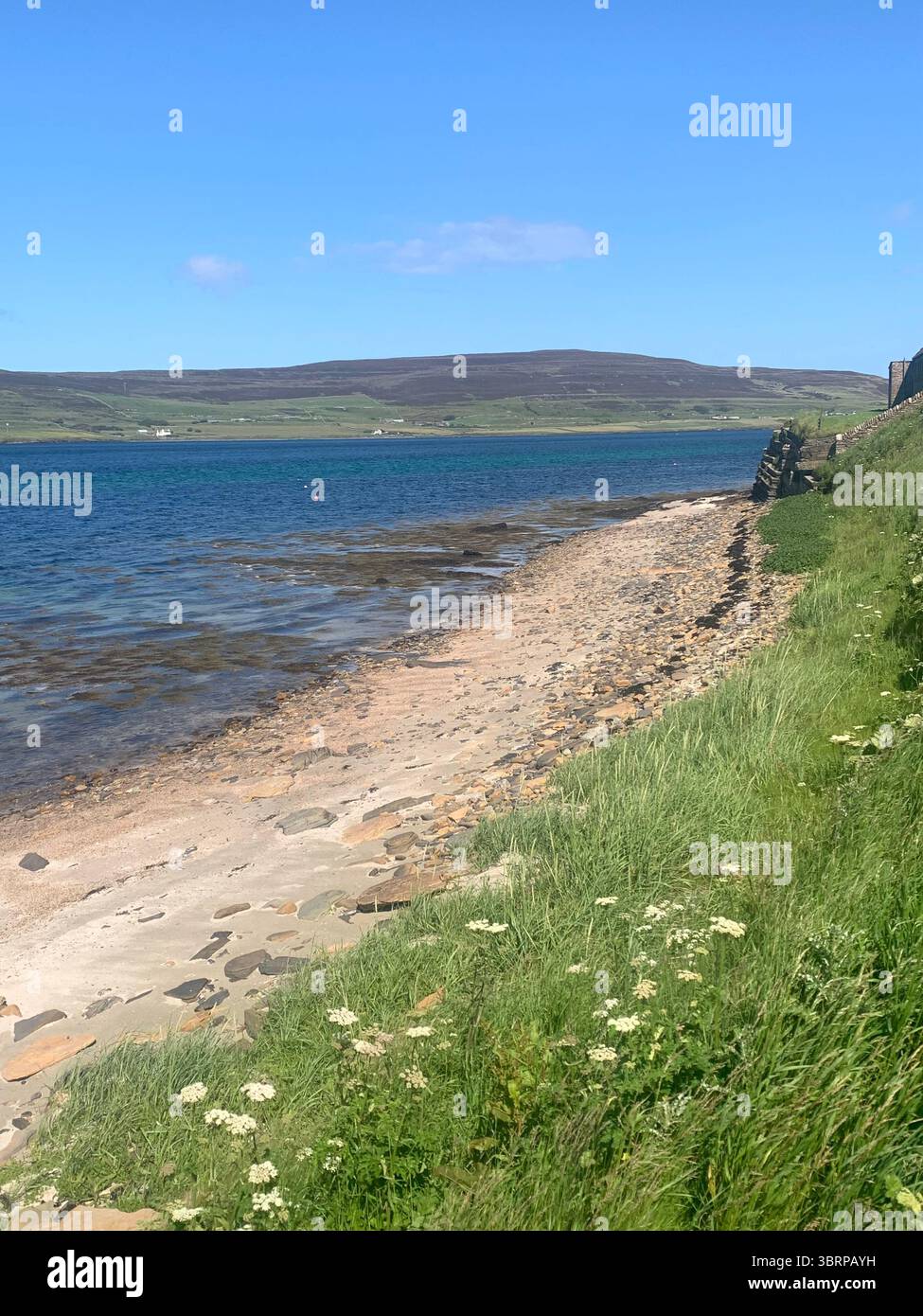The Broch of Gurness Scotland Orkneys sand ancient village Iron age people Historic history buildings building hidden found landscape shore sea - Smartphone Captured Stock Image