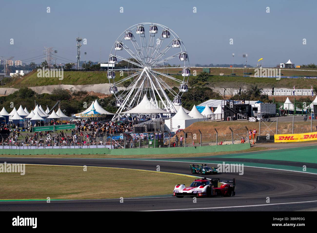 Sao Paulo, Brazil. 13th July, 2025. SAO PAULO, BRAZIL - JULY 13: Porsche 963 #5 from PORSCHE PENSKE MOTORSPORT, driven by Julien ANDLAUER (FRA) and Michael CHRISTENSEN (DEN) during the FIA World Endurance Championship 6 Hours of Sao Paulo 2025 at Autódromo José Carlos Pace on July 13, 2025, in Sao Paulo, Brazil. (Photo by Leandro Bernardes/PxImages) Credit: Px Images/Alamy Live News Stock Photo