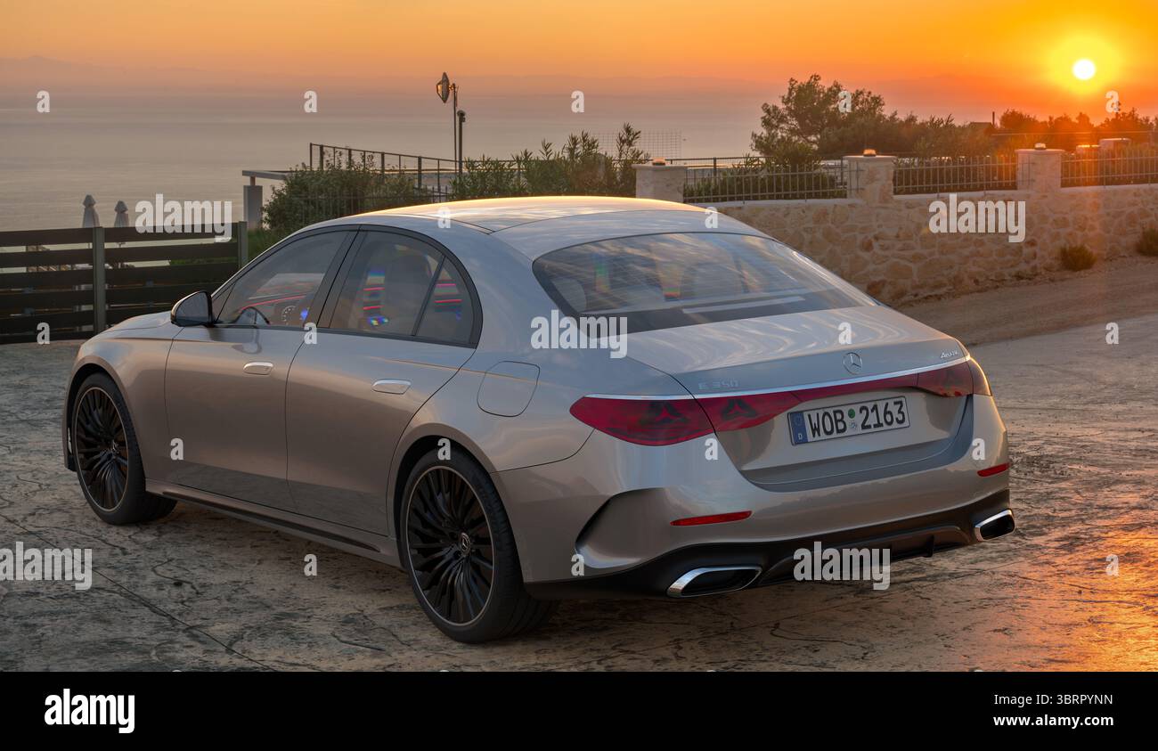 The new Mercedes E-Class is the last generation with an internal combustion engine. Stock Photo