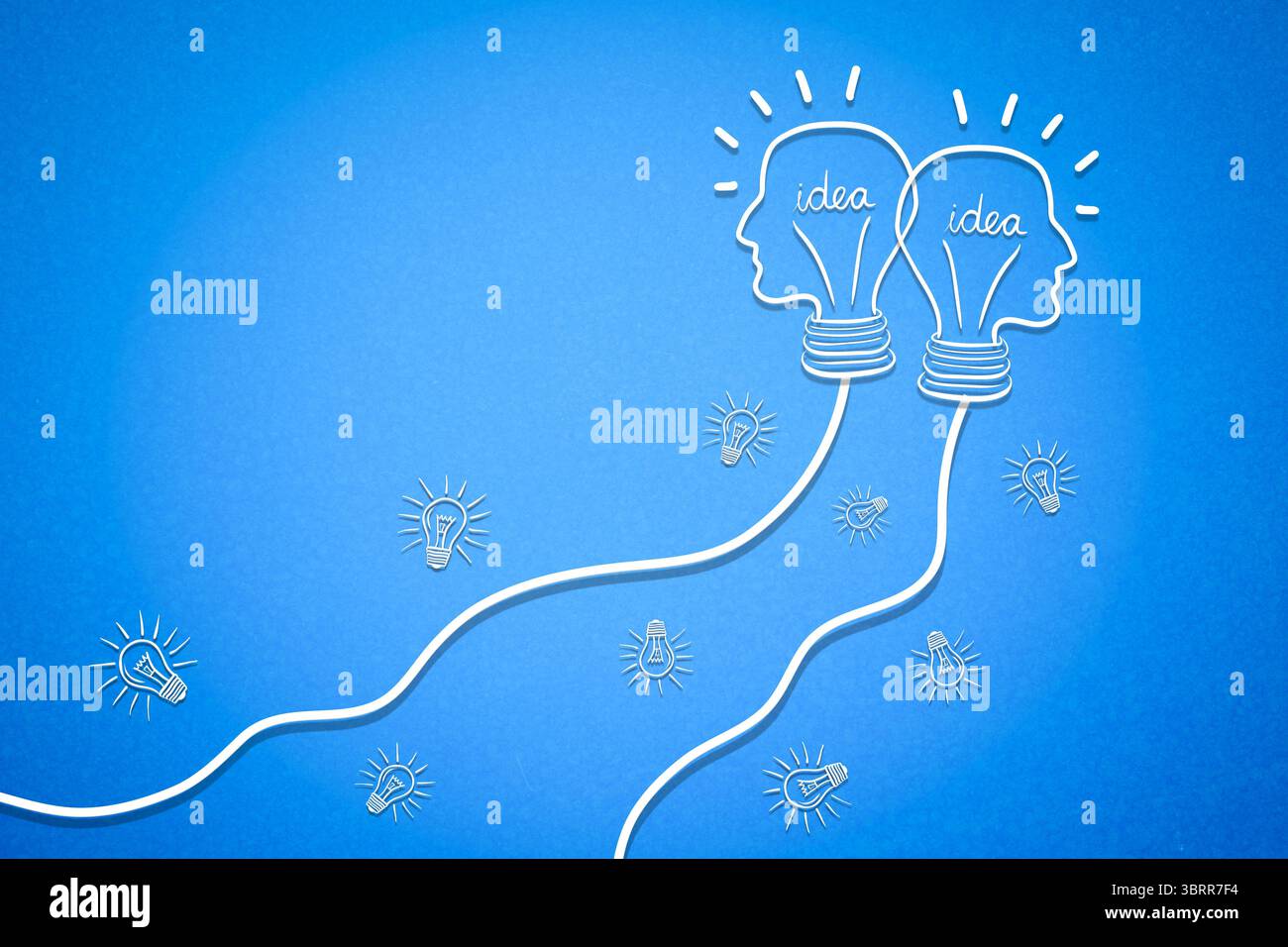Composite image of idea against a blue background Stock Photo