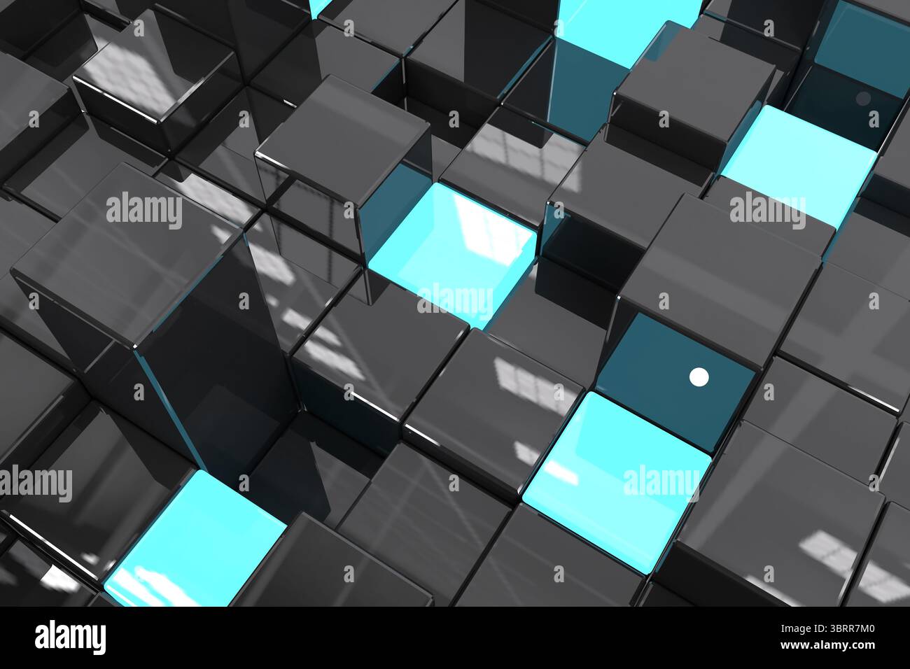 Digital image of black cubes Stock Photo
