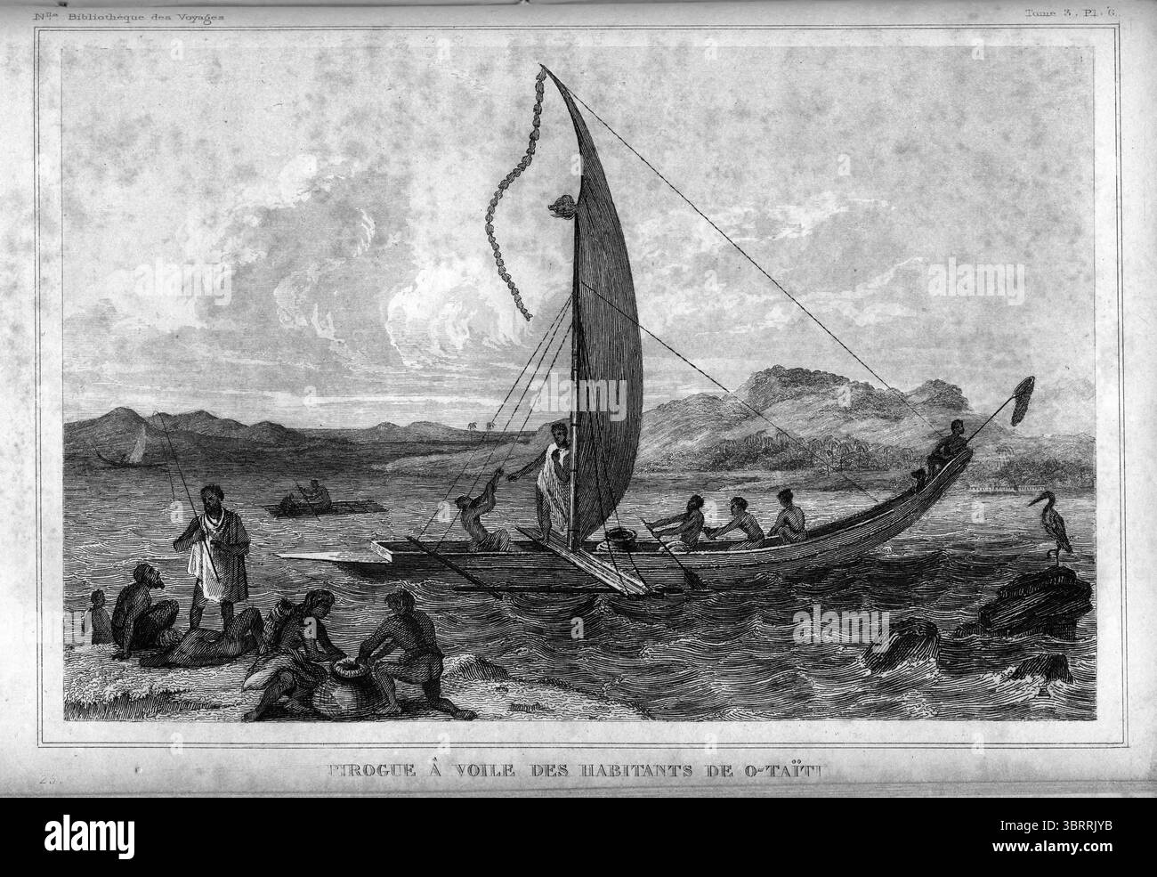 French polynesia sail boat Black and White Stock Photos & Images - Alamy