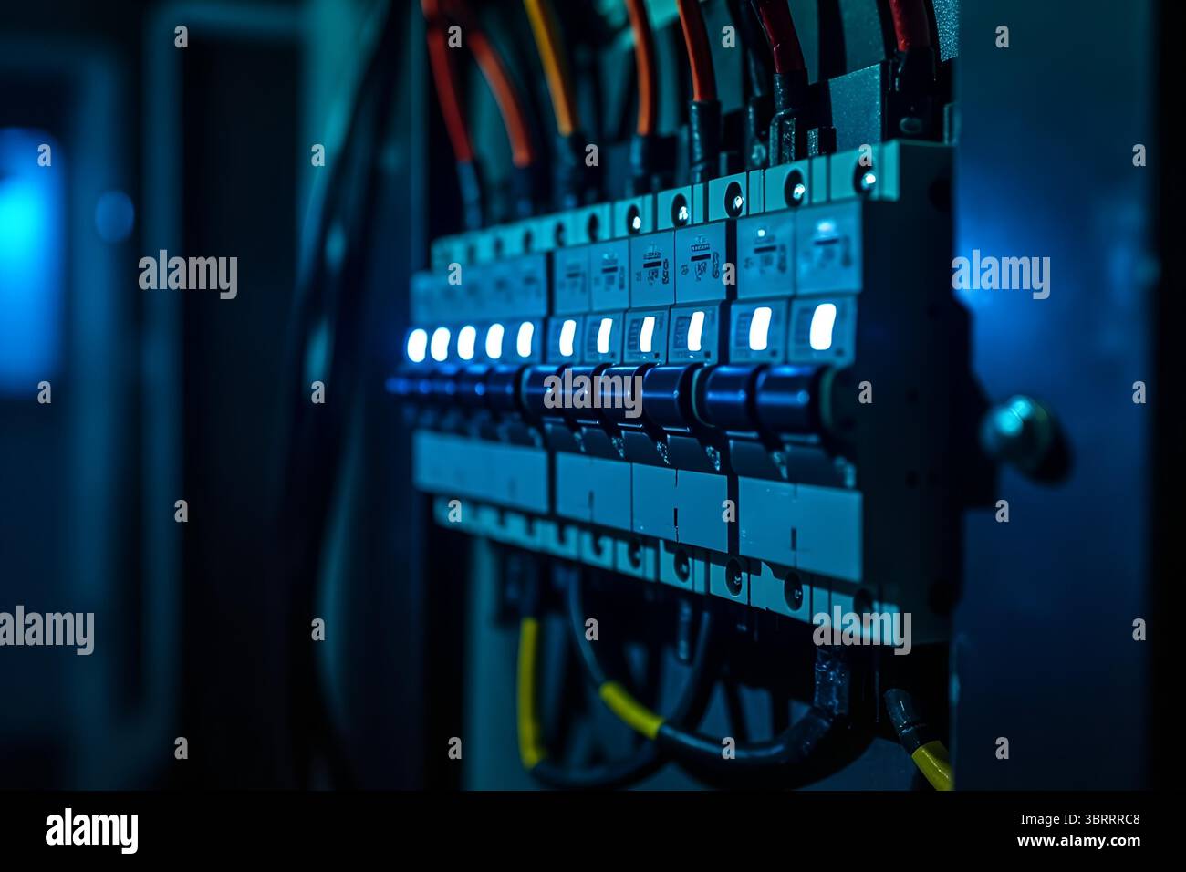 Modern electrical panel equipped with intelligent circuit breakers ...